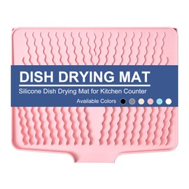 KitchenRaku Dish Drying Mat (Pale Pink, 40 x 33 cm)