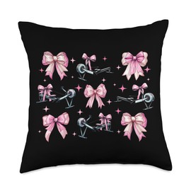 Coquette Bow Rowing Machine Rowing Workout Girl Mom Pink Throw Pillow