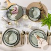 AmorArc Ceramic Dinnerware Sets,Handmade Reactive Glaze Stoneware Plates and Bowls