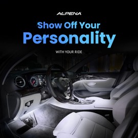 MAX Light Strip Starter Kit LED Lights for Car, Stick-On Exterior and Interior Car Lights, Decorative Lights for Inside Car, Plug and Play, 12V, 2 Strips, 12 Inches, White - Alpena