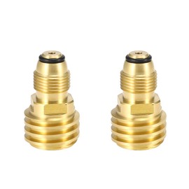 Hooshing 2 Pack Propane Tank Adapter Converts POL LP Tank Service Valve to QCC1/Type1 Hose or Regualtor Soild Brass - Old to New Connection