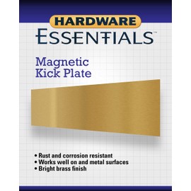 Hardware Essentials Magnetic Kick Plate, Aluminum, Brass Finish 8 x 34”, 852750