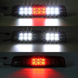 Partsam High Mount 3rd Third Brake Light Replacement For Dodge Ram 2009-2017 1500 2500 3500 Red/White 27 LED Rear Cab Roof Center Mount Tail Cargo Lights Lamps Smoke Lens Black Housing Waterproof