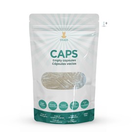 Empty Capsules 0 Vegan - Pack of 1000 Empty Capsules Transparent Capsules Packed in 100% Biodegradable Bags