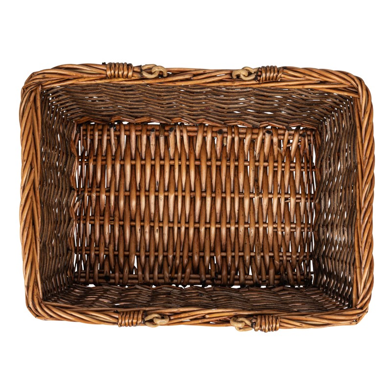 Household Essentials Woven Market Basket, Handwoven Willow Weave, Stylish Handles