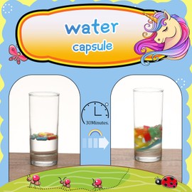 Sanwuta 8 Pack Capsules in Water Animals Dinosaur Sea Mermaid Unicorn Sponge Capsules for Party Favor Cognition Bath Expanding Animal Decor, 4 Themes