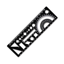 Zotemo Multi-Purpose Drafting Template, Metal Geometry Ruler Set, Circle Drawing Template with Laser etcted Scale (Black)