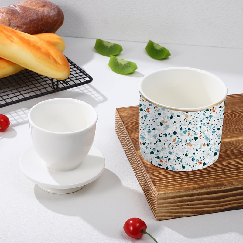 Butter Crock with Lid for Countertop,Ceramic French Butter Dish Keeper