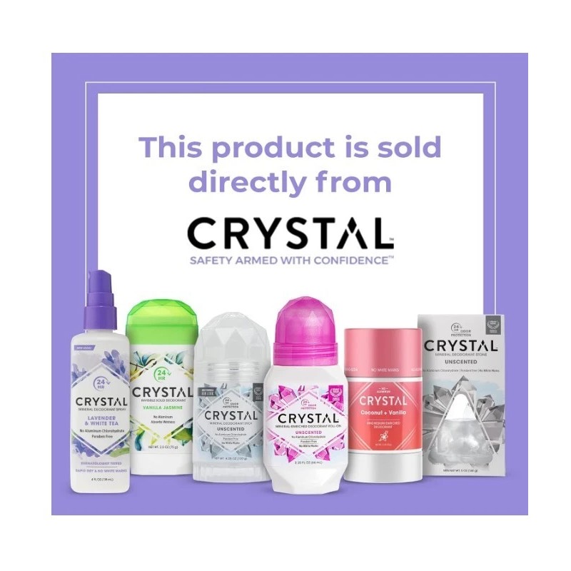 CRYSTAL Deodorant Stick (30003), Unscented, 4.25 Ounce, White