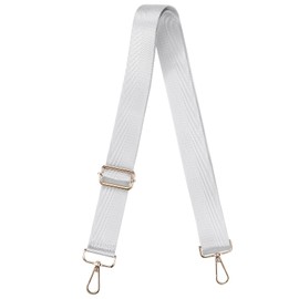 sourcing map Purse Strap Replacement, 29.5-55inch Adjustable Canvas 1.5inch Wide Crossbody Shoulder Strap for Handbag Guitar(Silver, Gold Buckle)