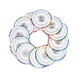 DECORA 480 Pieces Multicolor Sewing Pins Straight Quilting Pearl Head Pins for Christmas and Other Crafts Making