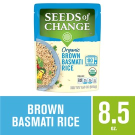 SEEDS OF CHANGE Organic Brown Basmati Rice, Microwaveable Ready to Heat, 8.5 Ounces