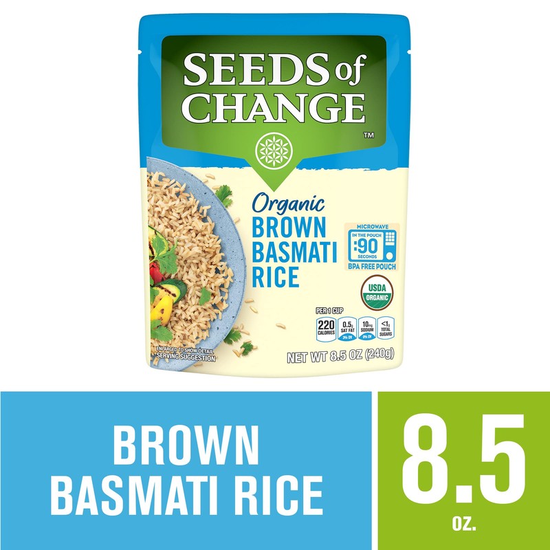 SEEDS OF CHANGE Organic Brown Basmati Rice, Microwaveable Ready to