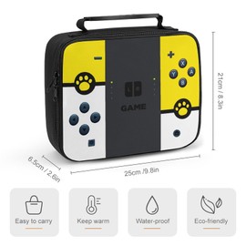 jwsxcfd Lunch Bag Lunch Boxes Reusable Games Insulated Portable Lunch Box Unisex Leak proof Cooler Tote Bag (Yellow)