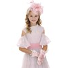 Girls Blush Pink Tea Party Fascinators Hats with Lace Gloves