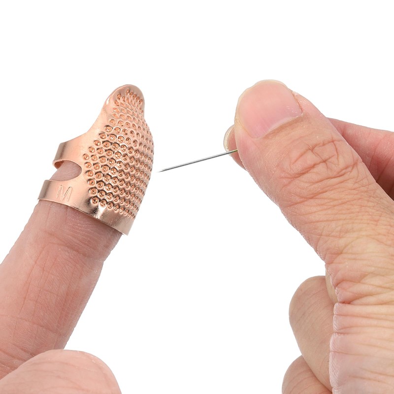 sourcing map Sewing Thimble Finger Protector, 4 Pcs Metal Finger