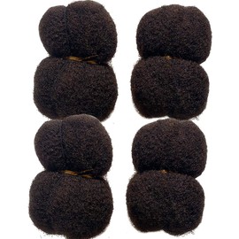 Tight Afro Kinky Human Hair,Ideal for Making,Locs Repair,Extensions,Twist,Braids 4 Bundles/Package Brown #2 8inch