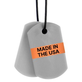 ARK Chew Tags, Chew Necklaces for Sensory Kids and Adults, Oral Fidget for Autism, ADHD, SPD, Anxiety, Medical-Grade Sensory Necklace, Standard, Softest, Light Grey