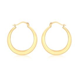 Carissima Gold Women's 9ct Yellow Gold 26mm Flat Creole Earrings