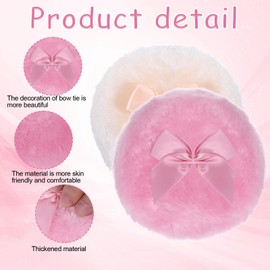2 PCS Body Powder Puff, 3.5 Inch Dusting Powder Puff, Soft Washable Reusable Big Fluffy Dust Puffs for Wet Dry Makeup Face Body
