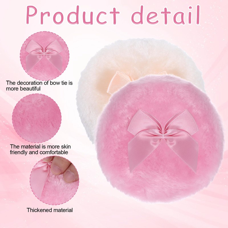 2 PCS Body Powder Puff, 3.5 Inch Dusting Powder Puff,