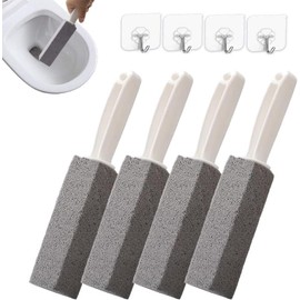 Piedra Pómez de Limpieza ; Limpiador de Inodoro con Mango extralargo;Cepillo de baño Cepillo de baño de Piedra pómez ;para Limpieza Baño/Inodor/Parrilla/Cuidado De Los Pies(4pcs+4 Ganchos)