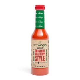 Mrs. Wages Original Mississippi Style Spice Sauce, Medium Hot Sauce, Perfect For Wings, Chicken Dip, Kabobs, Zesty, Tangy, Cayenne Pepper & Vinegar, Flavorful Heat, Smooth Hot Sauce, 10 fl oz Bottle
