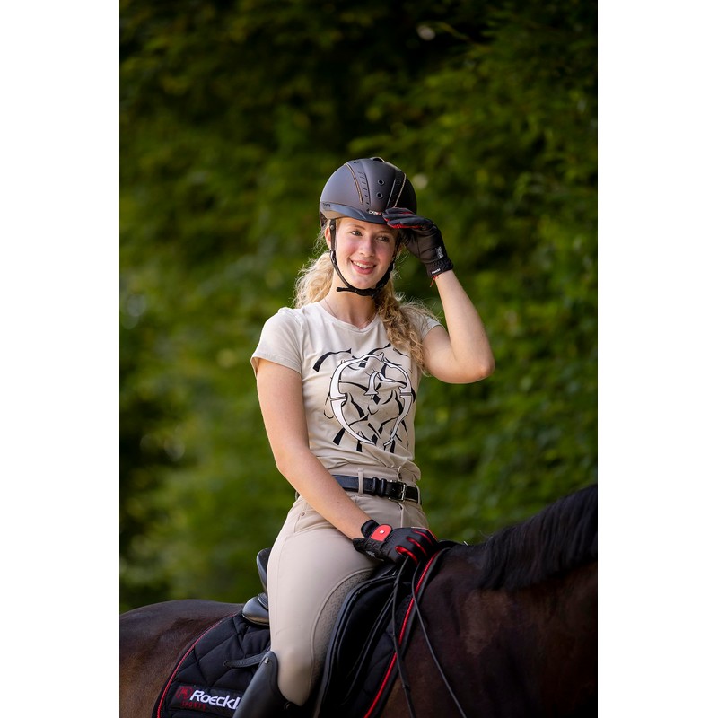 Roeckl Sports equestrian gloves MALTA, summer riding glove, black/mocha 8.5