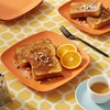 TP 10.5" Melamine Square Dinner Plates, 6-piece Plate Set Unbreakable