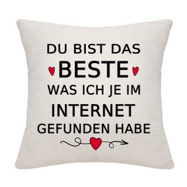 Bommex Romantische Kissenbezug für Freund Freund Frau Ehemann Geschenk für Sie Ihn Geburtstag Geschenk Weihnachten Geschenk(Stil-1)