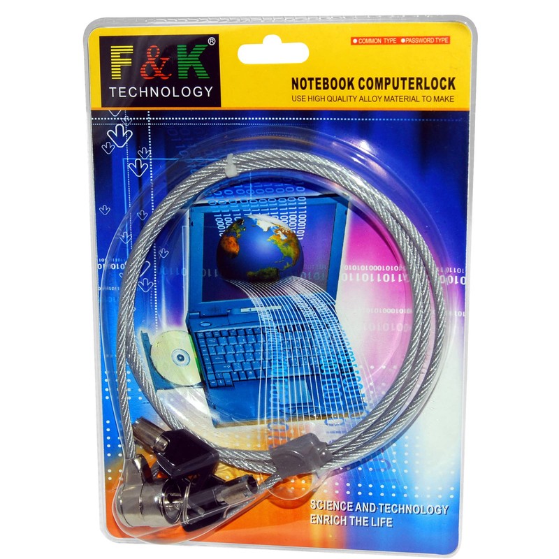JacobsParts Laptop Notebook Anti-Theft Security Cable Chain Lock with Keys