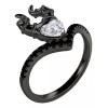 Dtup Anillo Malefica Elegante Oro Negro Corazon Gotico Dtup®