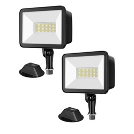 EDISHINE 10000LM LED Flood Light, 2 Pack 73W Outdoor Security Light, 5000K Daylight White, IP65 Waterproof Flood Lights for Garage, Backyard, Patio, Garden, Porch, Stair
