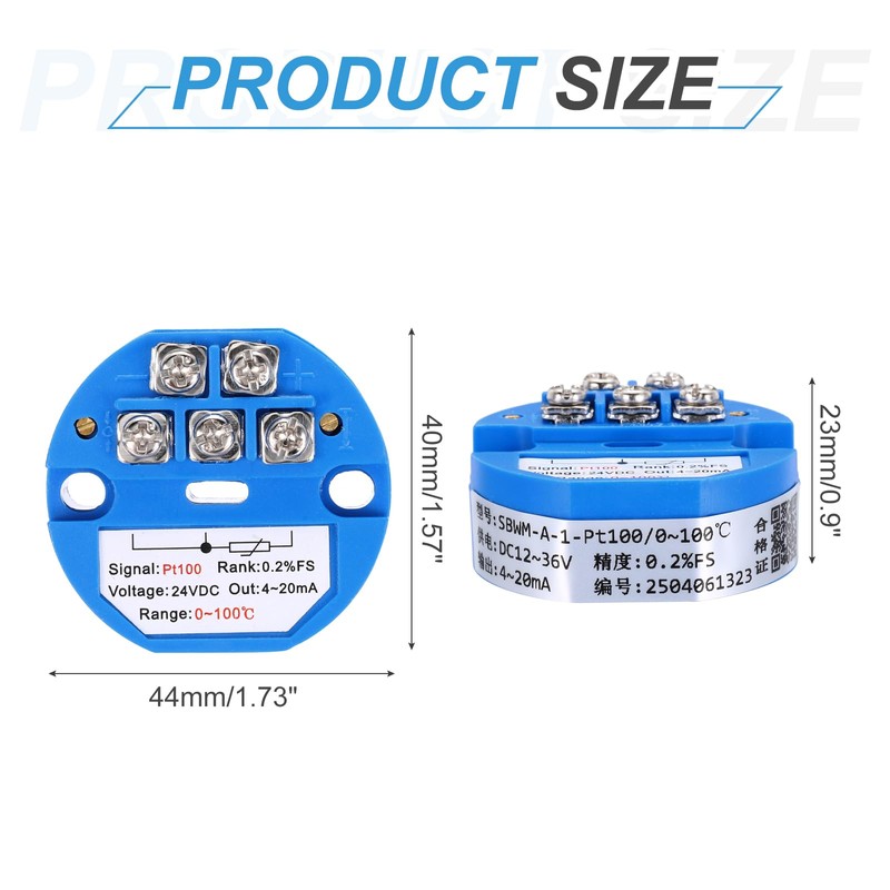 sourcing map 0-100C RTD PT100 Temperature Sensor Transmitter Module 4-20MA