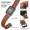 WOCCI 20mm Thin Flat Leather Watch Strap for Smart Watch