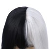 PATTNIUM Black White Bob Wig Short Straight Wig with Bangs