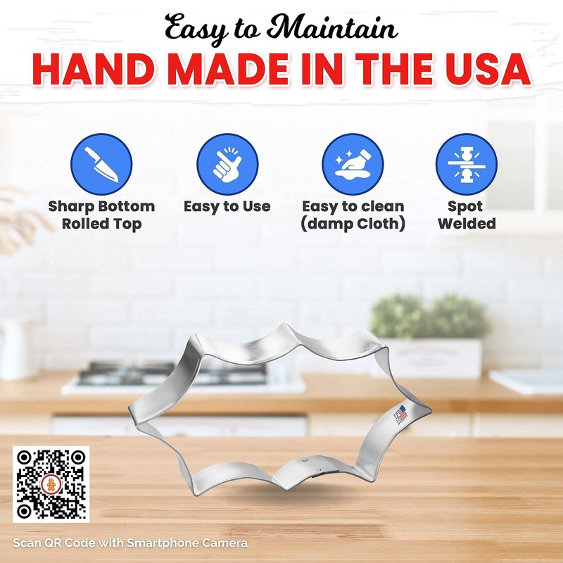 Foose Holly Leaf Cookie Cutter 5.5 Inch –Tin Plated Steel