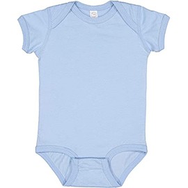 Rabbit Skins Baby Soft Fine Jersey Short Sleeve Bodysuit (4424) Light Blue, 24M
