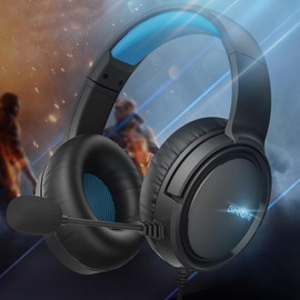 xinyee BG02 Gaming Headset with Microphone Noise-Canceling Wired Headphones Surround Sound Over-Ear Earphones Compatible with PC Computer Laptop