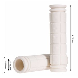 2Pcs Bike Handle Grips for Kids Girls Boys, Non-Slip Rubber Mushroom Bicycle Grips for Foldable Mountain Bike Beach Cruiser Razor Scooters Road Bike Tricycle BMX MTB Cycling Replacement Parts(White)