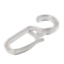 DELFRA 100 Clip Over Hooks 10 mm Transparent – Folding Hooks for Curtain Rings
