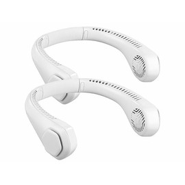 infactory Umhängeventilator: 2er-Set Mobile Akku-Doppelventilatoren zum Umhängen, 2.400 mAh (Ventilator Nacken, Ventilator Umhängen, Tischventilator)