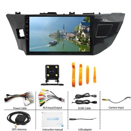 IKASEFU 10 inch Car Radio Receiver for Toyota Corolla 2014 2015 2016 with Wireless Carplay Android Auto, 2+32G Touch Screen Car Stereo with GPS Navigation WiFi Bluetooth