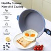 IKTU Ceramic Nonstick Deep Frying Pan, 11Inch Nonstick 4Qt Saute