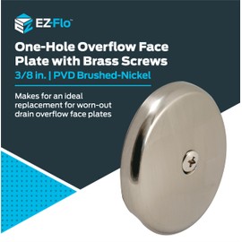 Eastman Single Hole Overflow Face Plate with Brass Screw, PVD Brushed Nickel, 35202