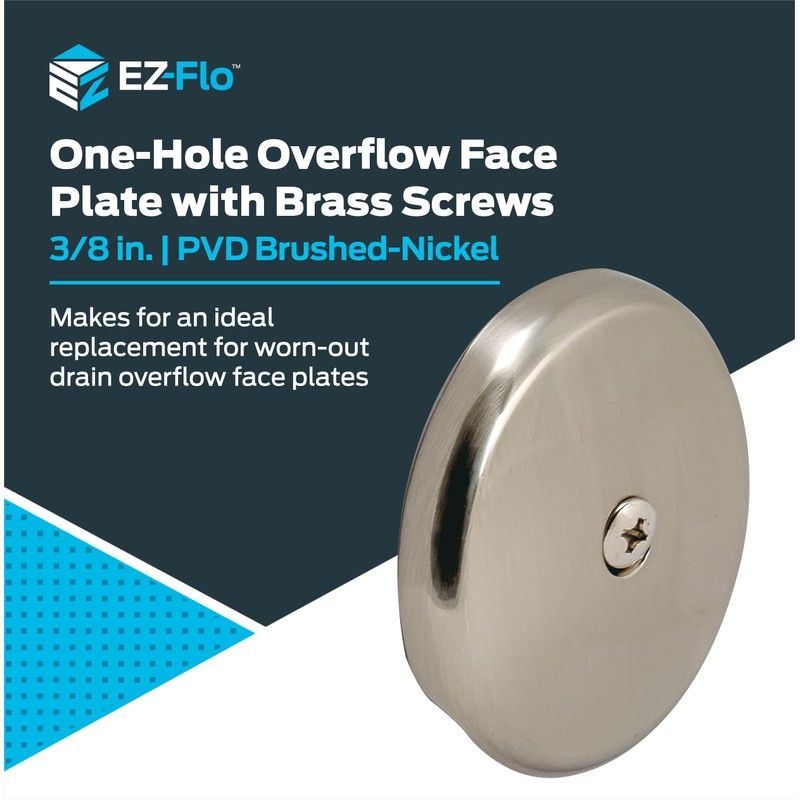 Eastman Single Hole Overflow Face Plate with Brass Screw, PVD