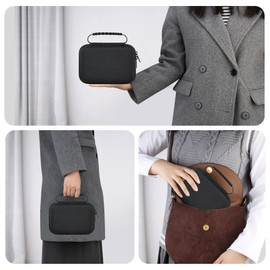 RAIALL Case for ORGSTA S002 Sticker Printer, Travel Bag for Mini Printer Portable Thermal Sticker Printer Label Maker, Label Printer Study Printer Storage Holder for Thermal Paper and Cable, Black