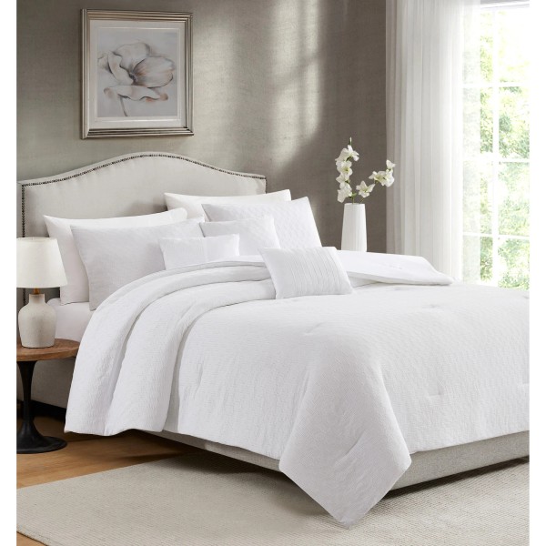 Not Available Jada Waffle Jacquard Comforter Set with Decorative Pillows