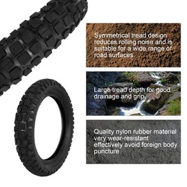 RUHUO 85/100-12 Tire and Tube, 3.50-12 Dirt Bike Tire Set w 45° Bent Vavle Stem for Ebike Pitbike Motorcycle Dirt Bike Motocross Trike Unicycle and Folding Bike Replace 85-305 Tire