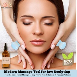 This Hippie Girl Gua Sha Mushroom Set, Jaw Sculpting Tools, Opalite Stone Facial Toning and Yoga Sculpt Massage Tool, 2 Gua Sha Mushrooms for Skin and Facial Treatment, Opal Facecare Tools